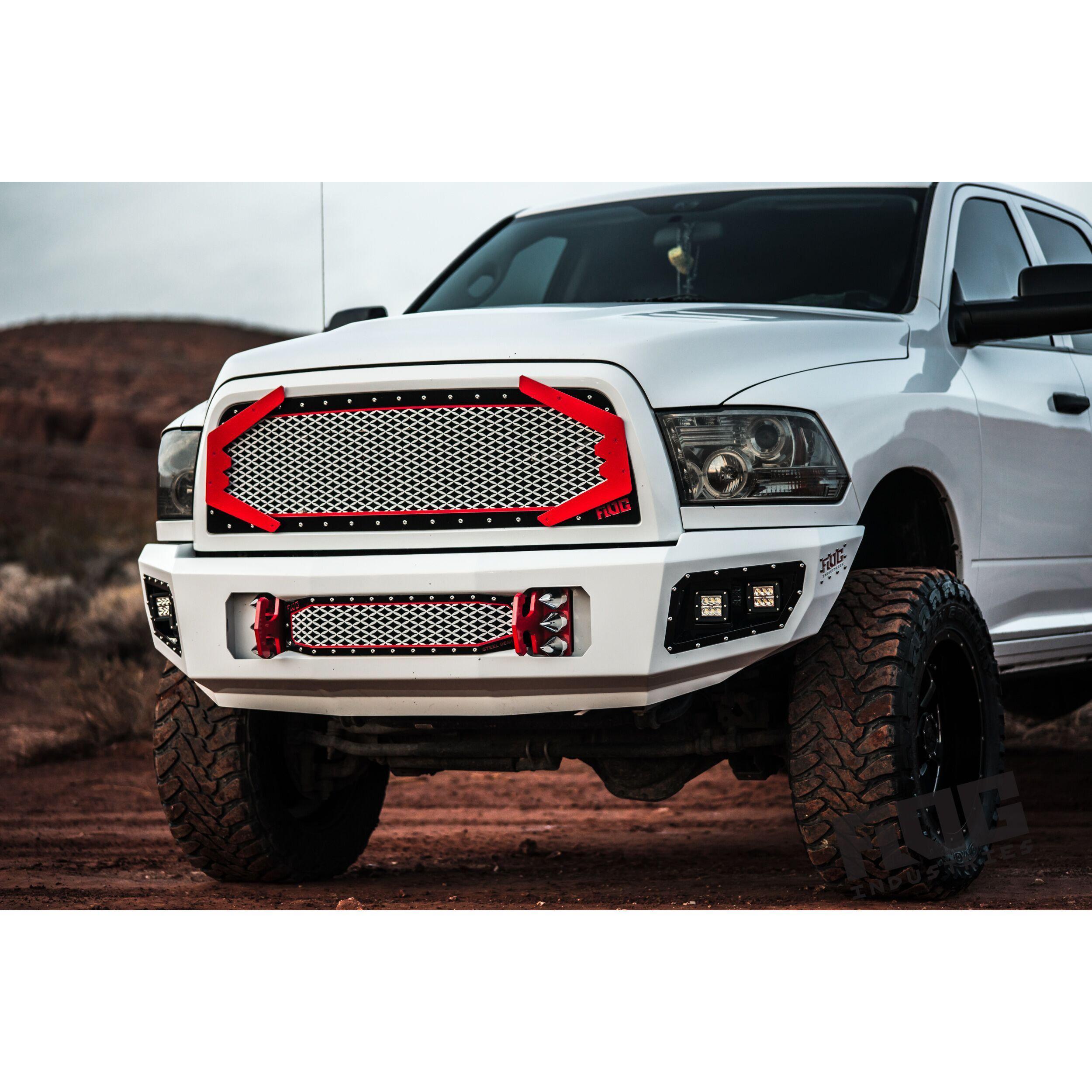 Chrome Mesh Grille For Dodge Ram 2500 2010-2018 – Front Bumper Grill With Letters, Horizontal Billet Style