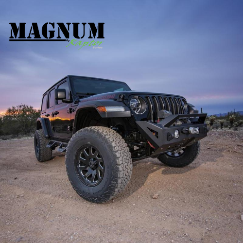 Raptor Series Magnum Front Winch Stubby Bumper, 2018-2021 Jeep Wrangler JL/2020-2021 Jeep Gladiator FBM22JPN-RT