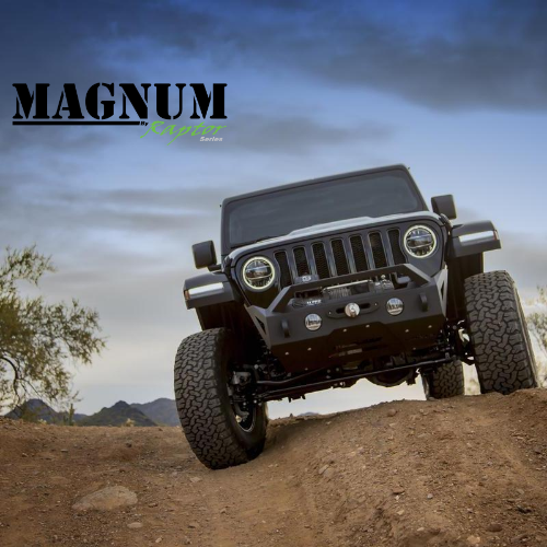 Raptor Series Magnum Front Winch Stubby Bumper, 2018-2021 Jeep Wrangler JL/2020-2021 Jeep Gladiator FBM22JPN-RT