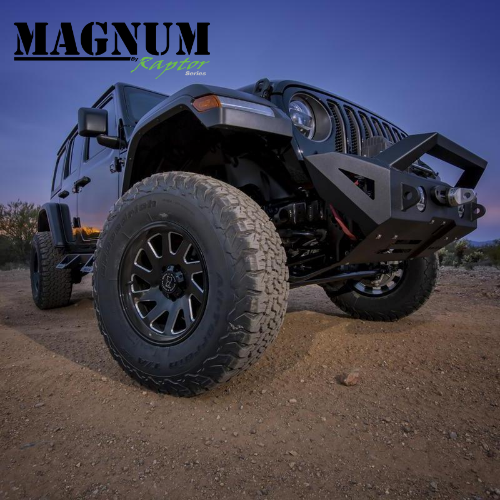 Raptor Series Magnum Front Winch Stubby Bumper, 2018-2021 Jeep Wrangler JL/2020-2021 Jeep Gladiator FBM22JPN-RT