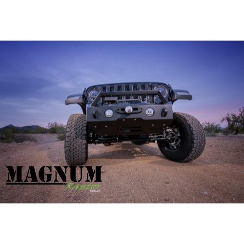 Raptor Series Magnum Front Winch Stubby Bumper, 2018-2021 Jeep Wrangler JL/2020-2021 Jeep Gladiator FBM22JPN-RT