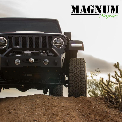 Raptor Series Magnum Front Winch Stubby Bumper, 2018-2021 Jeep Wrangler JL/2020-2021 Jeep Gladiator FBM22JPN-RT