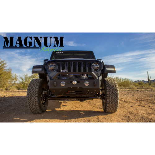 Raptor Series Magnum Front Winch Stubby Bumper, 2018-2021 Jeep Wrangler JL/2020-2021 Jeep Gladiator FBM22JPN-RT