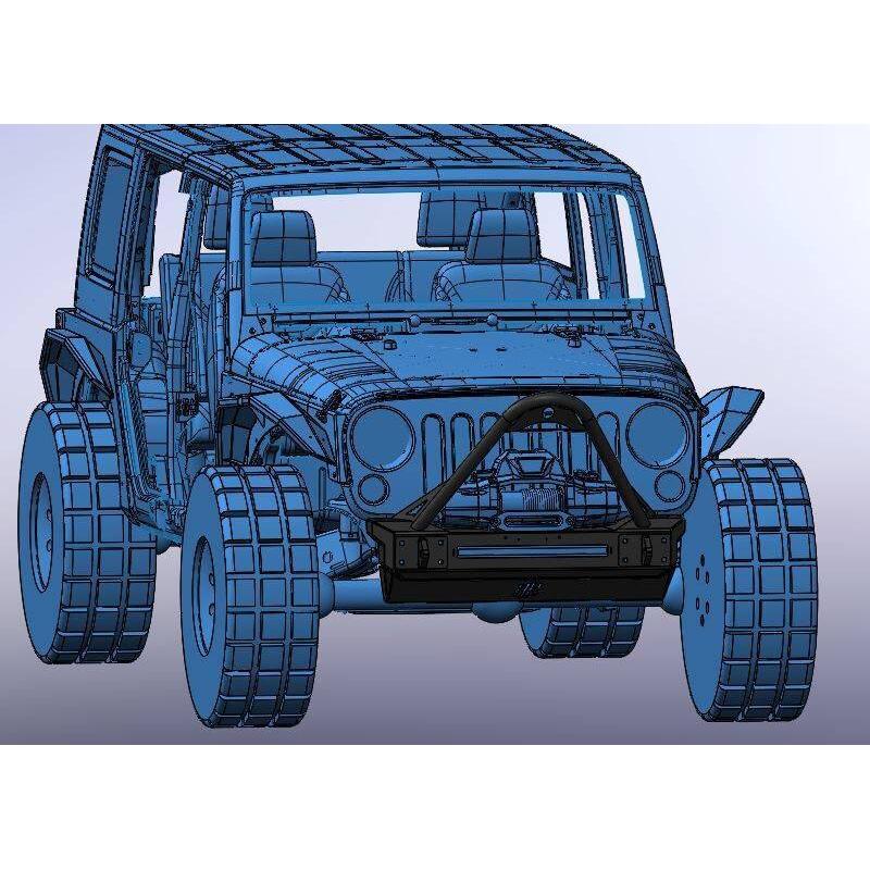 HammerHead 600-56-0700 Stinger Front Bumper Jeep JK Minimalist 2007-2017