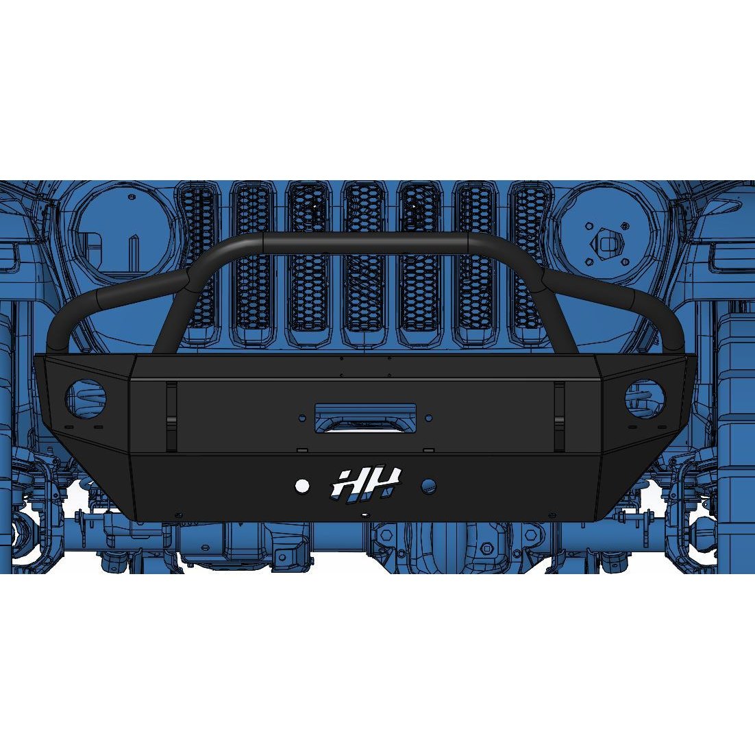 HammerHead 600-56-0761 "Stubby" Pre-Runner Winch Front Bumper Jeep JL 2018+; Jeep Gladiator 2019+