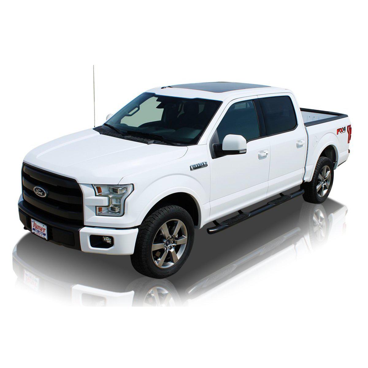 Raptor Series 1503-0639B 4" OE Style Curved Oval Step Bars 15-19 Ford F-150/Super Duty Crew Cab