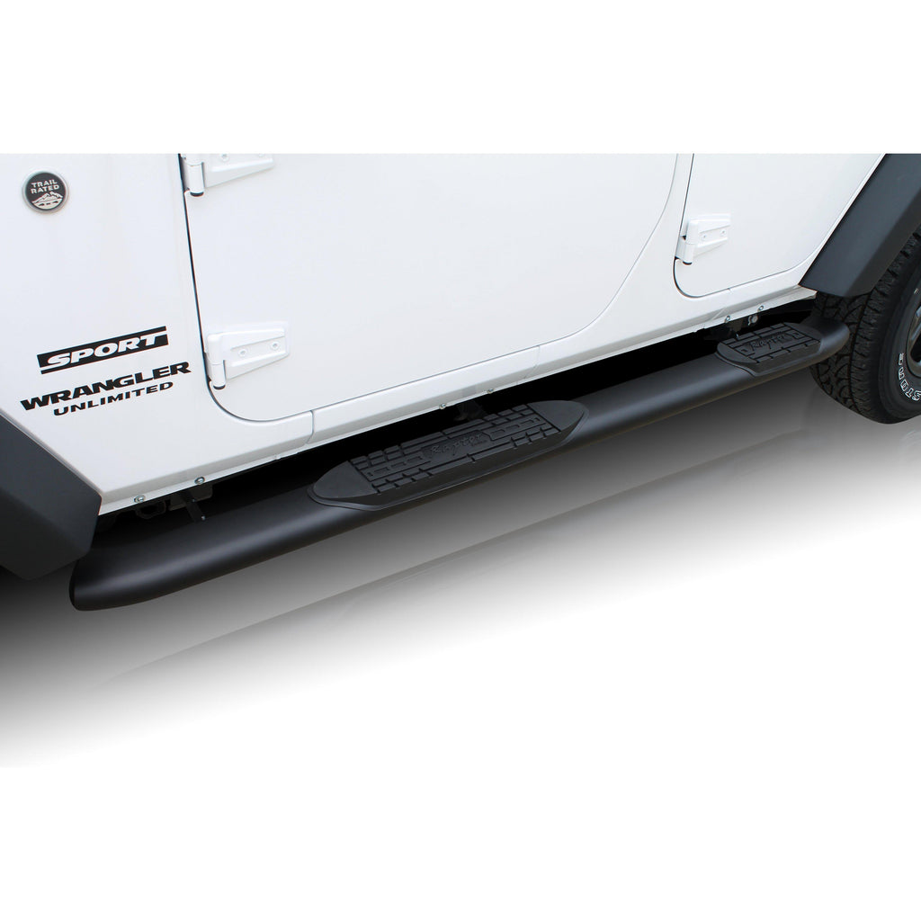 Raptor Series 1508-0655BT 4" OE Style Curved Oval Step Bars 07-18 Jeep Wrangler 4 Door JK