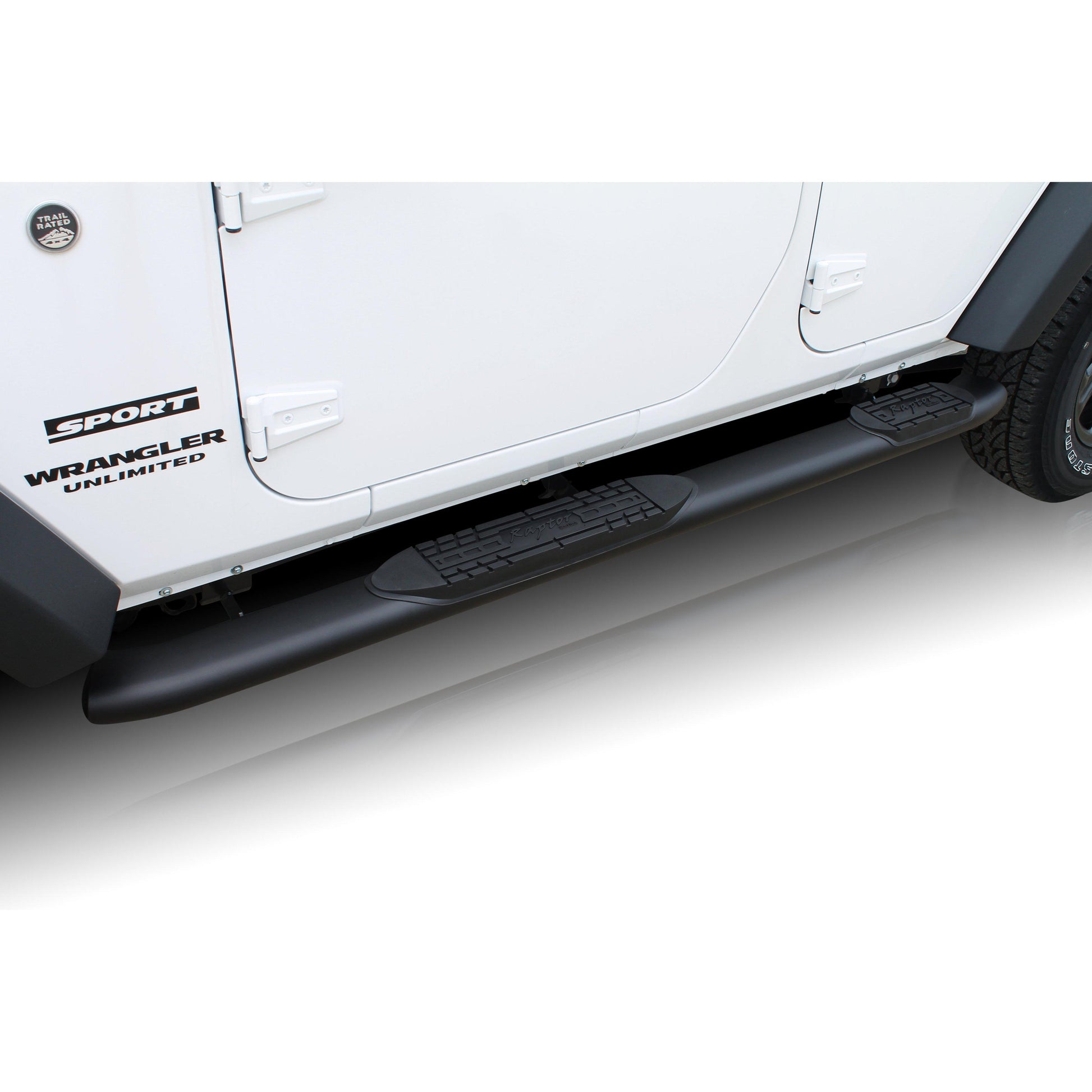 Raptor Series 1508-0655BT 4" OE Style Curved Oval Step Bars 07-18 Jeep Wrangler 4 Door JK