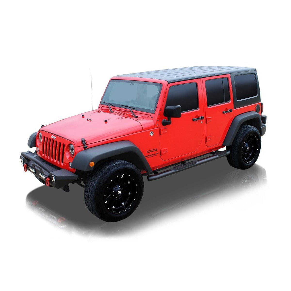 Raptor Series 1508-0655BT 4" OE Style Curved Oval Step Bars 07-18 Jeep Wrangler 4 Door JK