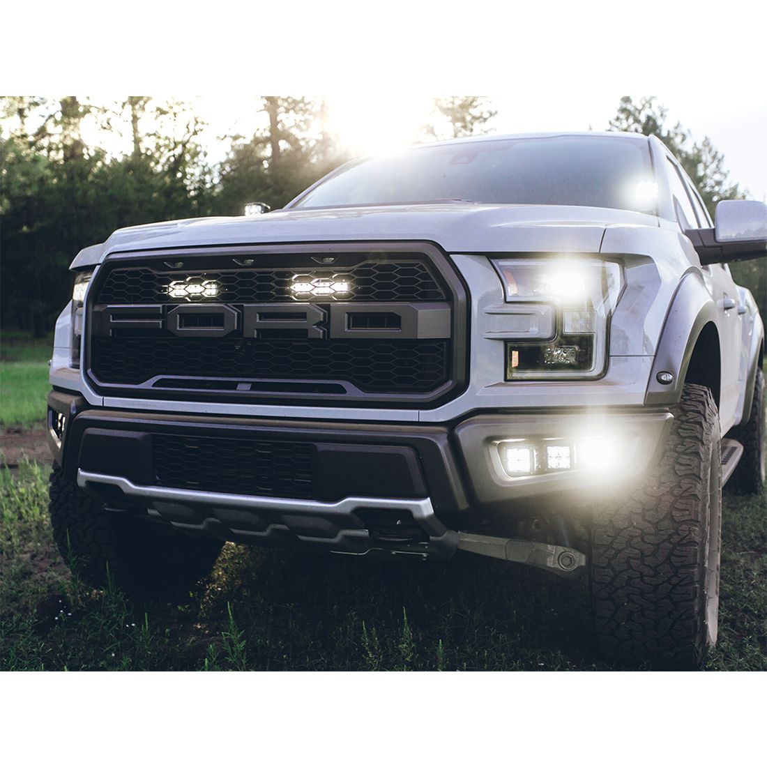 RIGID Industries 17-18 Ford Raptor Fog Light Kit Includes Mounts and 6 D-Series